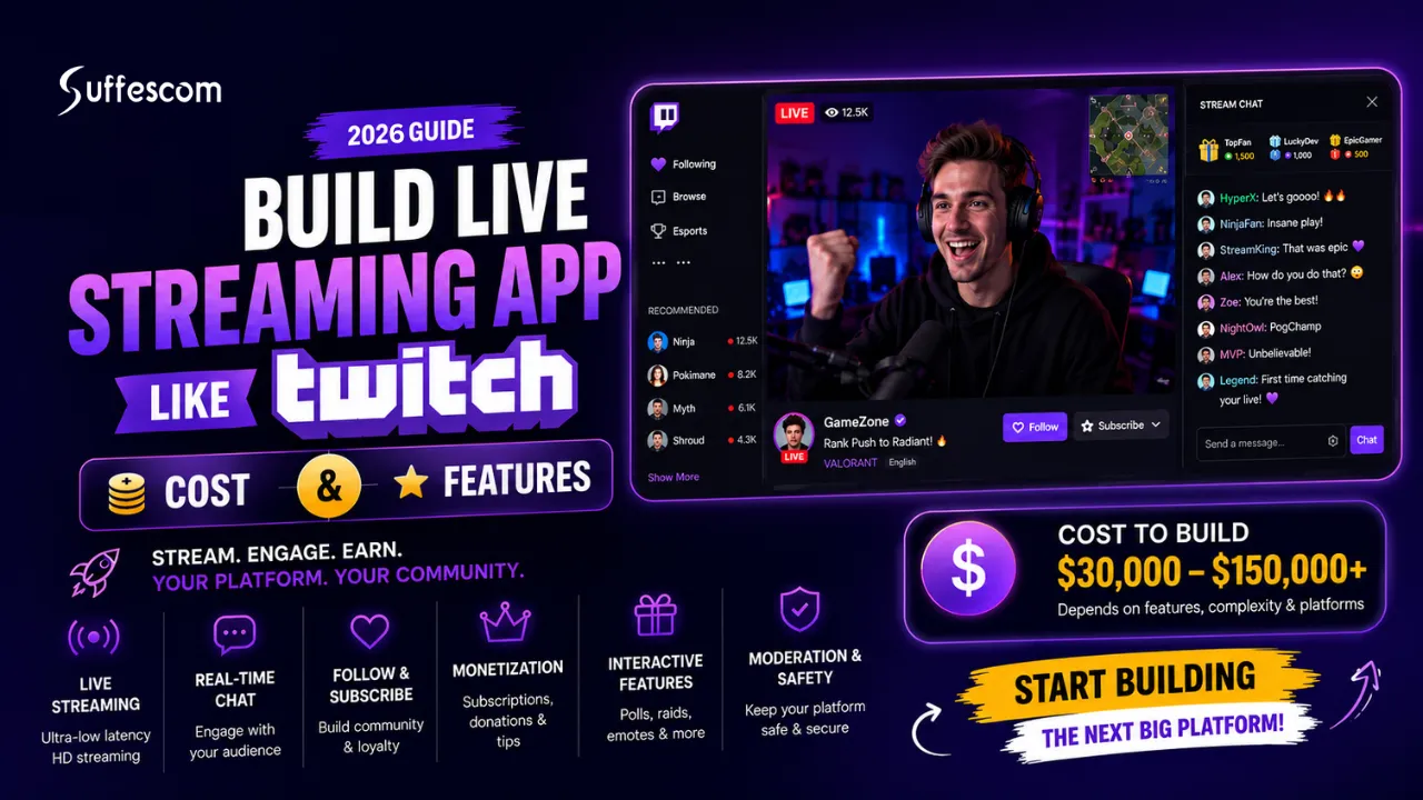Build a Live Streaming App like Twitch: Cost & Features